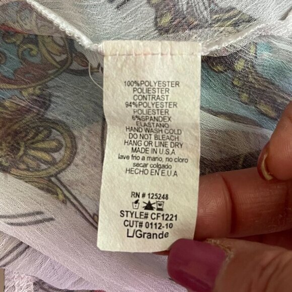 Crimson Ivy Bohemian Sheer Skirt Size L - Picture 5 of 7